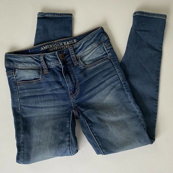 American Eagle Jegging Super Stretch Medium Wash Size 0 Short
